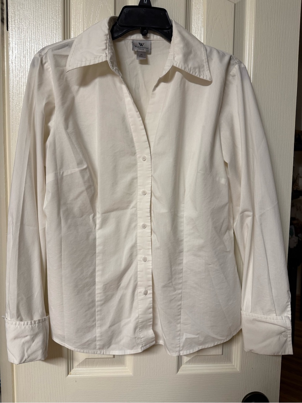 W by Worth Off-White Button-Front Collared Shirt